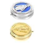 Garneck Caja de Metal para Rosarios Católicos 2 Piezas Estuche de Aleación de Zinc Azul y Dorado Porta Joyas Religioso para Ceremonias Eucarísticas en Iglesia y Hogar Organizador