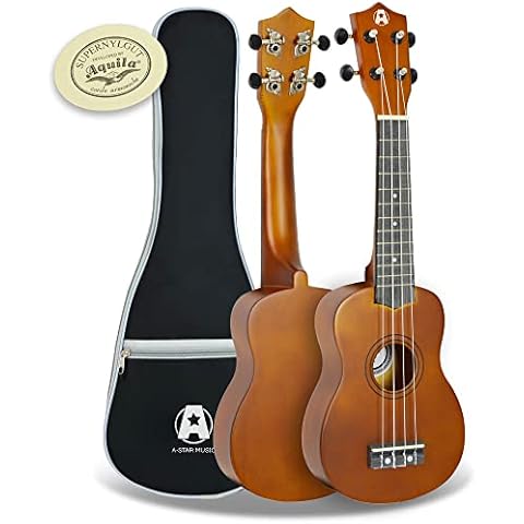A-Star Ukelele soprano para principiantes con cuerdas Aquila de primera calidad y bolsa acolchada GRATUITA Cover