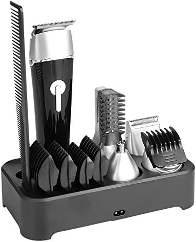 New 5 in 1 Multi-functional Beard Trimmer Men's Grooming Kit Dual Shaver Body Trimmer Precision Nose & Ear Trimmer Waterproof Recharqeable Cordless (Black)