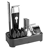 Abbicen New 5 in 1 Multi-functional Beard Trimmer Men's Grooming Kit Dual Shaver Body Trimmer Precision Nose & Ear Trimmer Waterproof Recharqeable Cordless (Black)