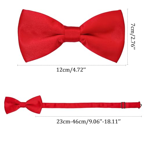 Image of Bow Tie for Men & Boys, Pre-Tied Bowtie Adjustable 9-18in, for Formal Tuxedo, Prom Party, Wedding