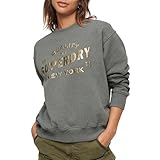 SWEATSHIRT LUXE METALLIC LOGO SWEATSHIRT SUPERDRY Rich Charcoal Marl 10 Femme