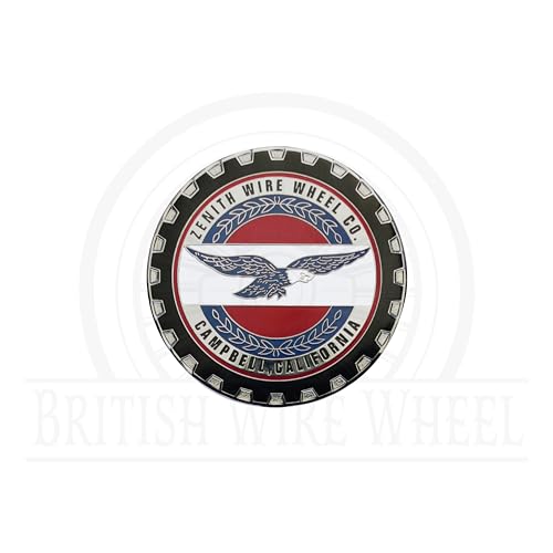 Image of Zenith Chrome Metal Wheel Chip Emblems (Set of 4) | Triple Chrome Plated Solid Metal Wheel Chip Emblems, 2.25 inch | for Lowriders with Cut or Recessed Knock Off Spinner Caps