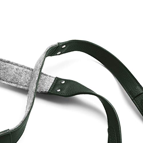 Correa para cámara de piel y lana Woolnut, arnés ajustable de hombro verde para DSLR y mirrorless 4