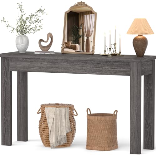 Image of Armocity Console Table, 47 inch Farmhouse Wood Entryway Table, Sofa Tables Narrow Long Behind Couch, Entry Table for Entrance, Hallway, Living Room, Gray Walnut