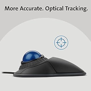 Kensington K72337EU Mouse Orbit, Mouse Cablato con Trackball, per PC, Mac e Windows, Rotella di Scorrimento, Design Ambidestro, Tracciamento Ottico, Blu, 40 mm