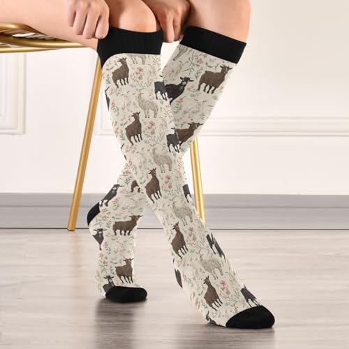 Image of Pigsaly Red White Polka Dot Womens Compression Socks Athletic Tube Sock Knee High Socks Outdoor Sport Socks