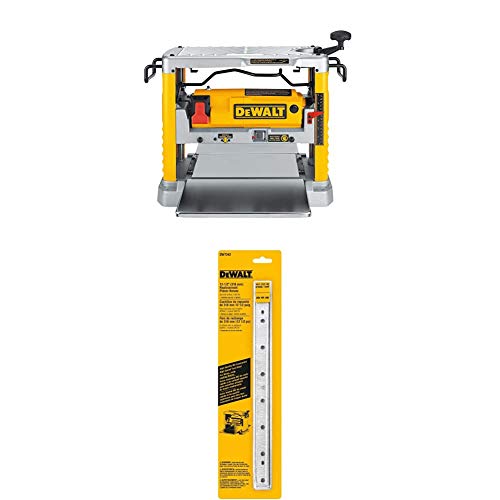 DEWALT DW734 15 Amp 12-1/2-Inch Single Speed Benchtop Planer with DEWALT DW7342 Replaceable Knives for DW734