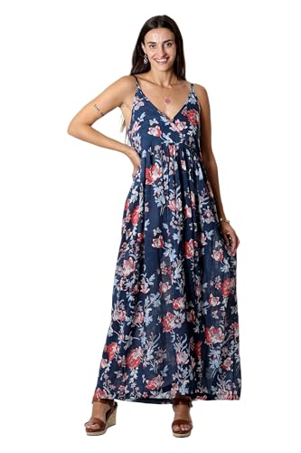 Robe d'été sans manches en coton imprimé fait main Sunlit Spring