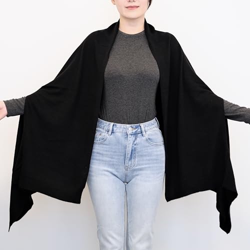 HILLSHADE Womens Wool Blended soft Knit Versatile Shawl Wrap Scarf Poncho2