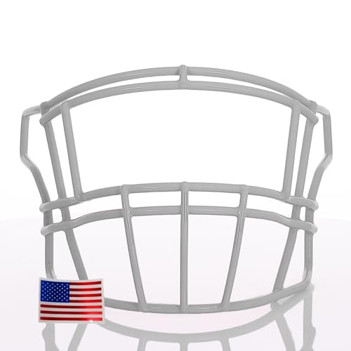 Green Gridiron - SF-2EG-II for Riddell SpeedFlex + Chrome US Flag Helmet Decal (Light Grey)
