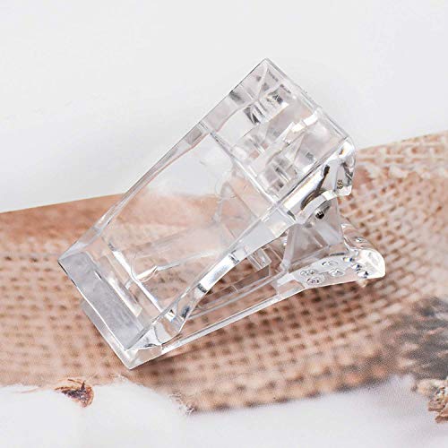 12Pcs Nail Tips Clip For Quick Building Polygel Nail Forms Nail Clips For Polygel Finger Nail Extension Uv Led Builder Clamps Manicure Nail Art Tool With 1Pcs False Nail Tip Trimmer #TOP3