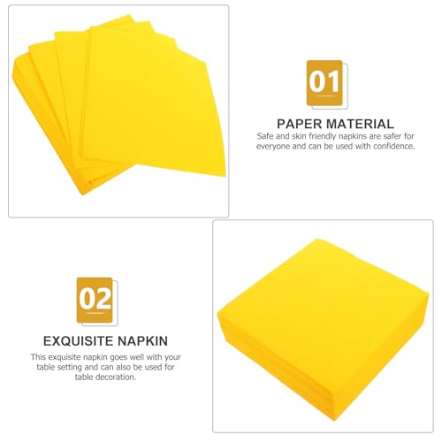 Serviettes en papier jaune épaisses anniversaire serviette jetable fête