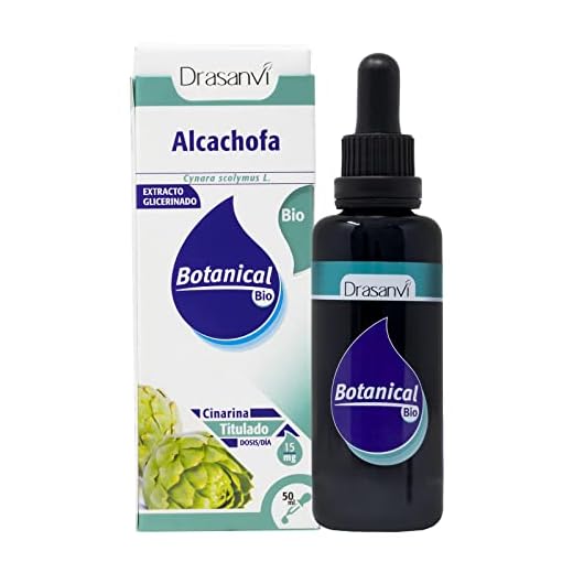 DRASANVI BOTANICAL BIO ALCACHOFA CERTIFICADO BIO - Rica en ácidos cafeilquínicos y sus derivados - Extracto estandarizado - VEGANO - SIN GLUTEN - 50ml