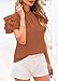 KIRUNDO Blouses for Women Dressy Casual 2026 Spring Summer Ruffle Short Sleeve Mock Neck Work Shirts Tops Fashion Clothing(Brown, X-Large)