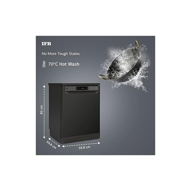 IFB 16 Place Settings â€ŽHot water wash Free Standing Dishwasher (Neptune VX2 Plus, Inox Grey, In Built Heater with Turbo Drying, Perfect for Indian Utensils) - Image 4