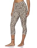Colorfulkoala Women's High Waisted Yoga Capris 21' Inseam Leggings with Pockets (M, Leopard)