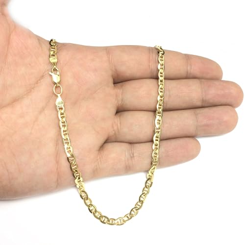 Jewelry Affairs 14K Yellow Gold Filled Solid Mariner Chain Necklace4