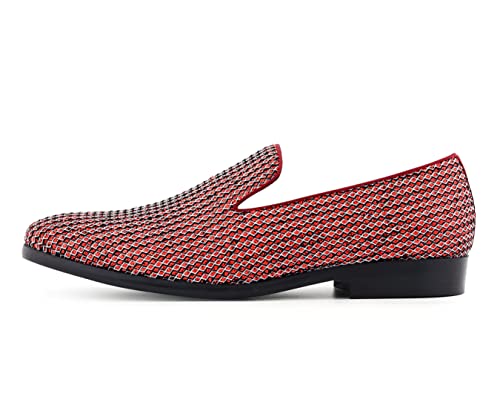 Image of Amali Men's Embellished Velvet Tuxedo Loafers, Smoking Slippers