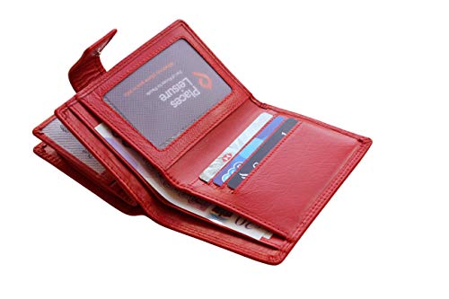 MORUCHA Clutch Wallet For Women Genuine Leather RFID Blocking High Capacity Cardholder Purse M85 (Red)3