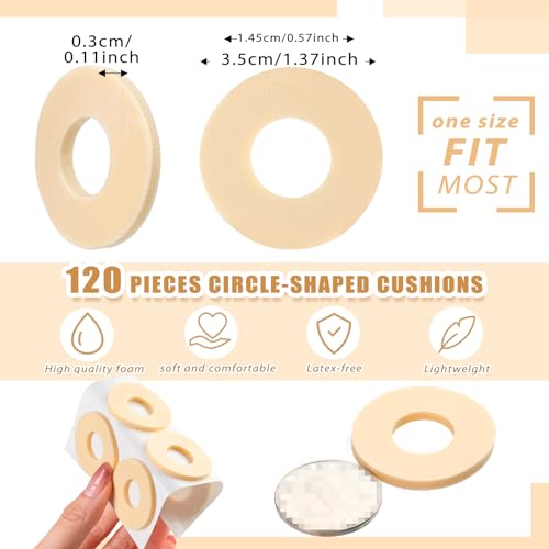Image of Threlaco 120 Count Soft Foam Callus Cushions Round Corn Cushions Pads Water Resistant Self Stick Adhesive Callus Pad for Bottom of Foot Protect Corn from Rubbing and Friction for Men Women Foot Care