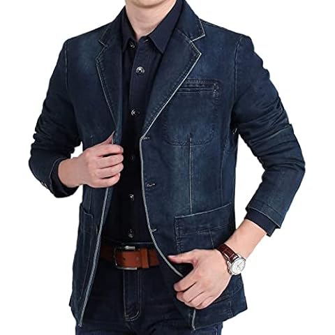 HYMCX Denim Blazer Jacket for Men Cover