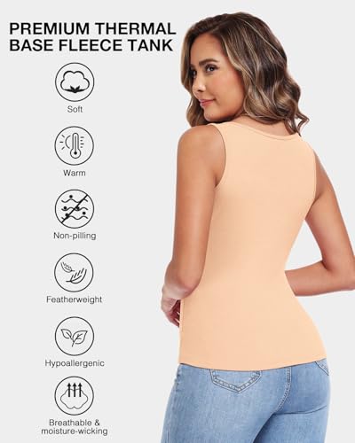 Image of Thermal Underwear Tank Top Fleece Shirt Cami Sleeveless Thermal Top Warm Undershirt Base Layer Women Cold Weather