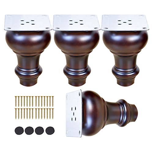4 Stück Massivholz Ersatz Möbelfüße, Moderne Vintage Schrankfüße,...