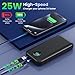 Portable Charger PowerBank 40,800mAh with 2 Built-in Cables,25W PD Fast Charging +QC 4.0 Quick Phone Charging Power Bank, 5 Outputs LCD Display USB C Battery Pack for iPhone 16/15 Android Galaxy etc