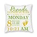 by Unbranded Cute Footprints Pillow Case 18x18 Inch Baby Birth Announcement Pillow Custom Cotton Throw Pillow Cover 18x18 Personalized Cushion Cover Case for Baby Shower Pillowcase