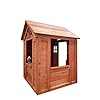 Playhouse Outdoor Wooden Kids Boys Girls with 2 Windows and Flowerpot Holder, 42 Lx46 Wx55 H, Garden Lawn Patio Yard
