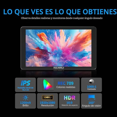 Monitor de cámara de 6 pulgadas para grabar bajo el sol con pantalla de 1200 nits 4