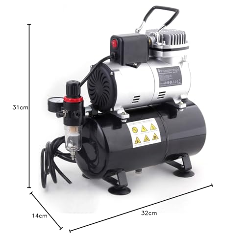 Timbertech Professional Piston Oil-Less Quiet Airbrush Compressor with Cooling Fan ABPST08 for Hobby,Tattoo, Nail, etc. 8 Timbertech Professional Piston Oil-Less Quiet Airbrush Compressor with Cooling Fan ABPST08 for Hobby,Tattoo, Nail, etc. - Image 8