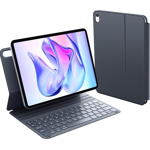 CHESONA Teclado para iPad 11 Generación A16 2025, Teclado Magnetico para iPad 10 Generación 10.9” 2022, Ultrafino & Ultraligero, Función Auto-Sleep/Wake, 2 Ángulos Ajustables, Español Ñ Diseño, Gris