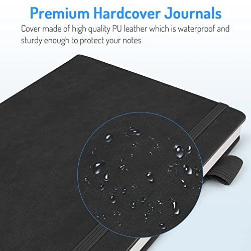 Forvencer Perforated Notebook, A5 Notebooks For Work W/ 160 Easy-Tear Perforated Pages, 100Gsm Thick Paper Lined Journals For Writing, Hardcover Notebook With Pen Loop, Inner Pocket, Bookmark, Lay Flat Notebook Journal, Black #TOP5