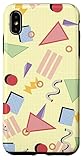 Installation facile Formes géométriques rétro des années 80 pastel et jaune clair Coque pour iPhone XS Max