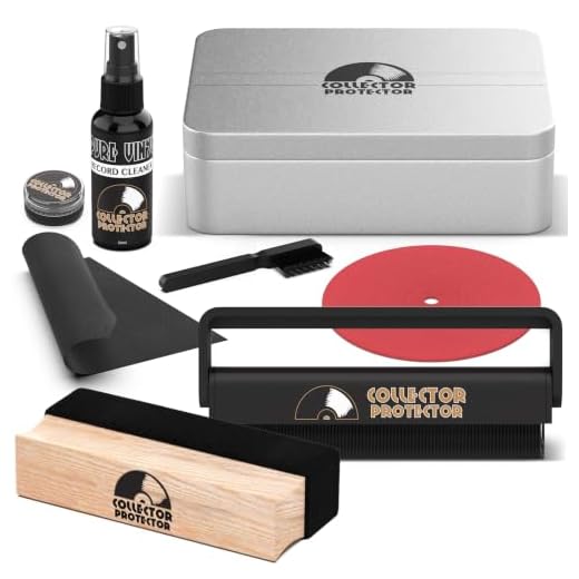 Collector Protector Vinyl Record Cleaning Kit - Record Cleaner Includes Soft Velvet & Carbon Fiber Brushes, LP Cleaner Solution, Turntable Stylus Gel, Microfiber Cloth, Label Protector & Storage Case