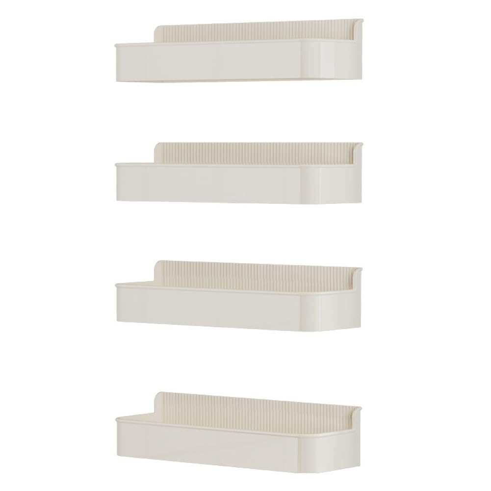 CTRLZS Magnetic Kitchen Shelves for Refrigerator Side - White Plastic Spice Seasoning Rack, Multi-Function Household Organizer