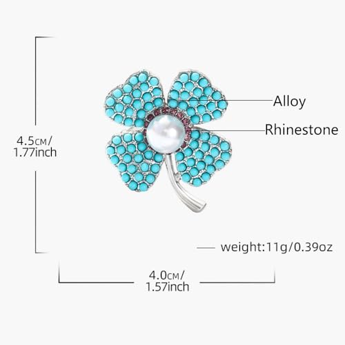Broche Saint-Patrick en feuille de perles et strass pour elle