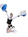 Pangda 12 Pack Cheerleading Pom Poms Sports Dance Cheer Plastic Pom Pom for Sports Team Spirit Cheering (Blue and White)