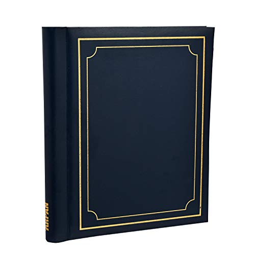 Arpan Deluxe Gold Stamp Cover Large Self Adhesive Photo Album - Blue