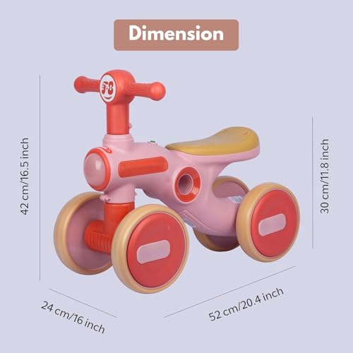 Image of Little Glide Ride on Balance Bike for 1-3 Years | Musical Ride-On Toy with LED Lights | Safe, Sturdy & Fun Indoor Toy| Suitable for Boys & Girls | Max Weight 20 Kg (KB-065-Red)
