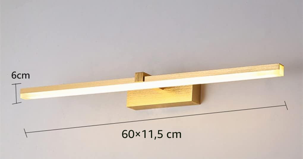 LED Moderno Luce a specchio 60 CM Lampada da bagno 12W Bianco neutro 4000K d'oro Lampada a specchio Impermeabile Luce per il trucco Bagno Armadio a specchio lampada a muro Luce dell'immagine