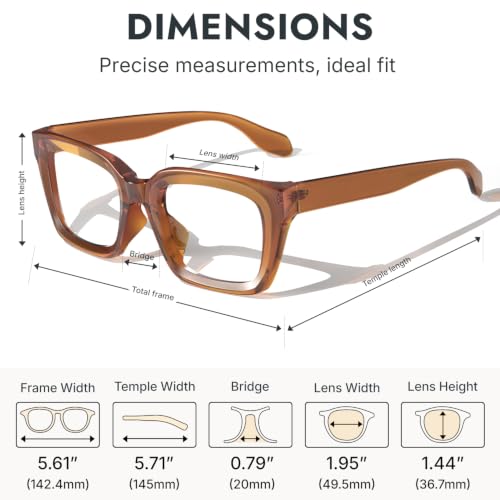Image of VISOONE Chunky Square Anti Glare UV400 Blue Light Blocking Computer Glasses