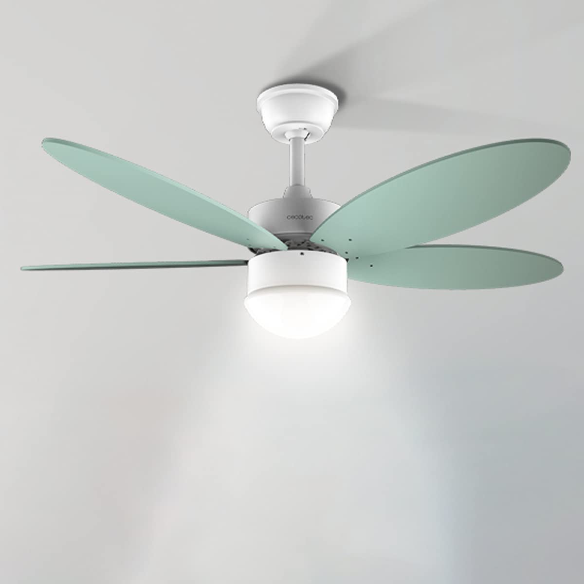 Cecotec Ventilatore da soffitto con luce EnergySilence Aero 4260 Mint. 40 W, motore DC, diametro 42" con 5 pale reversibili, luce LED, telecomando, timer, 6 velocità