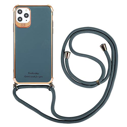 ZXJ Crossbody Case for Apple iPhone 12 11 Pro max x xs xr 8 7 Plus, Necklace Mobile Phone Cover with Cord Strap for iPhoneXR,TPU Soft iPhone promax Cover Holder Blue-iPhone12Promax
