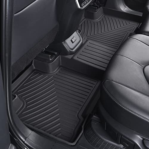 Rillec Floor Mats 3 Row Liners Set Black Custom Fit For 7 Seats 2022-2024 Acura Mdx,All Weather Guard Heavy Duty Waterproof Tpe Rubber Car Mats Carpet #TOP3