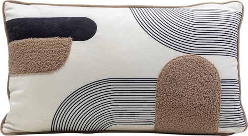 Kare Design Kissen Vista, Mehrfarbig, Rückseite Samtoptik, Zierkissen mit Füllung, Dekokissen mit Reißverschluss, Sofakissen, 50x30cm (L-B)