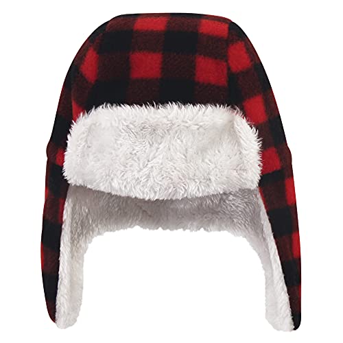 Hudson Baby Unisex Baby Fleece Trapper Hat And Mitten Set Black Red Plaid Baby, 6-12 Months #TOP2