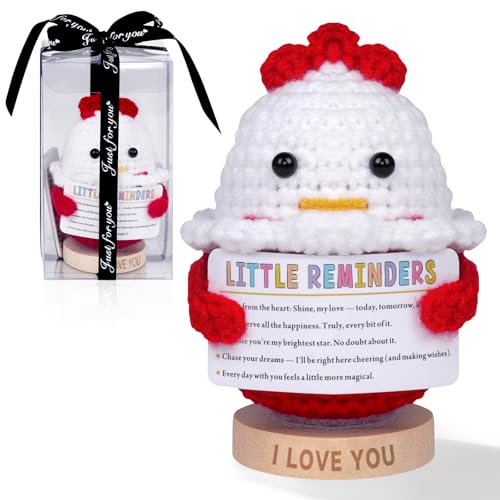Memoci Positive Crochet Animals Emotional Support Gift for Him or Her Anniversary Valentines Day Christmas & Birthday Gifts for Couples Women & Men Cute I Love You Gift Ideas